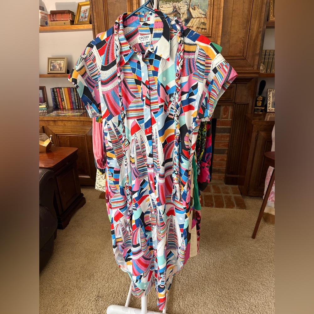 Crosby by Mollie Burch Colorful Geometric Print Dress